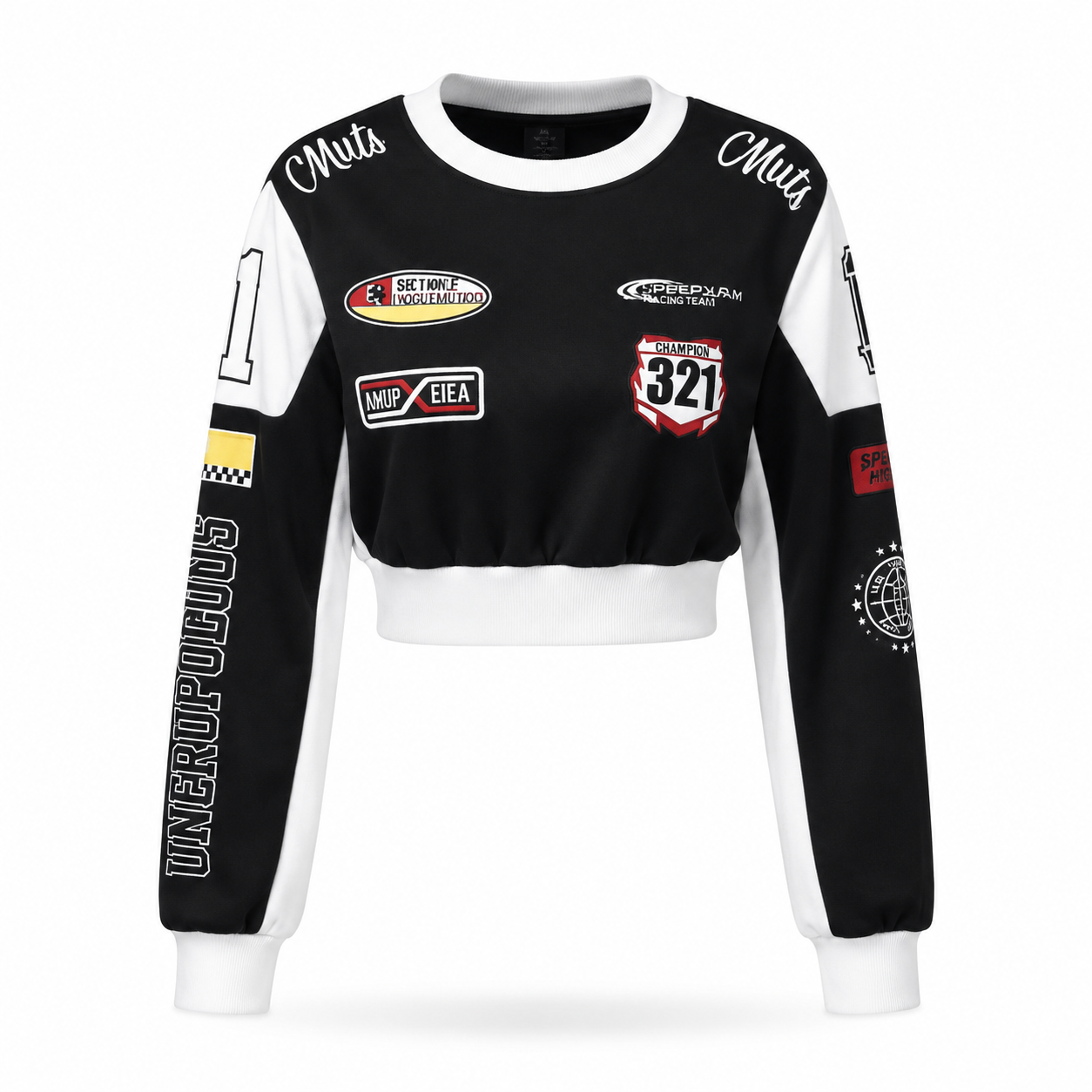 Fast Lane Cropped Racing Sweatshirt