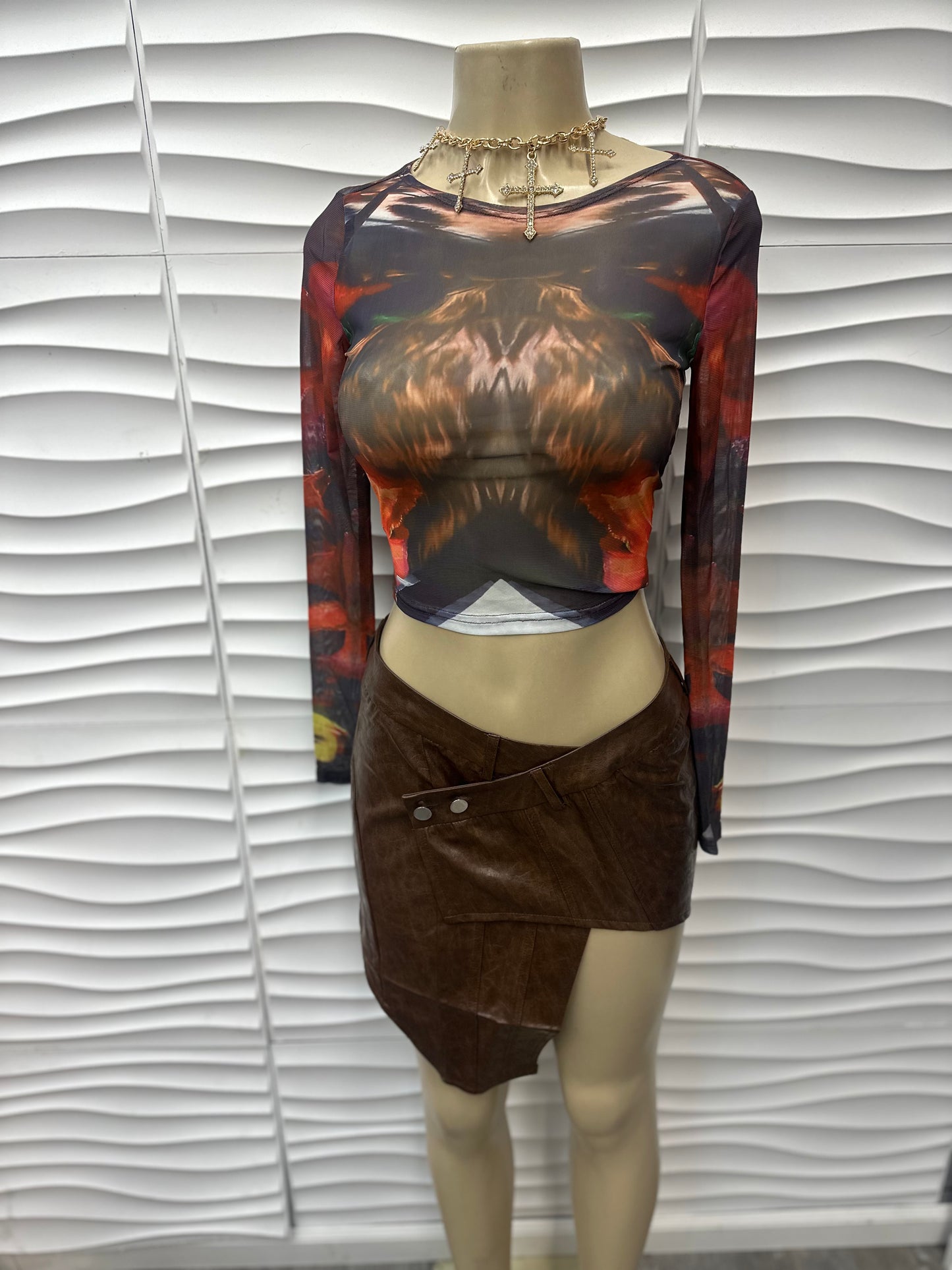 Brownie Leather Skirt