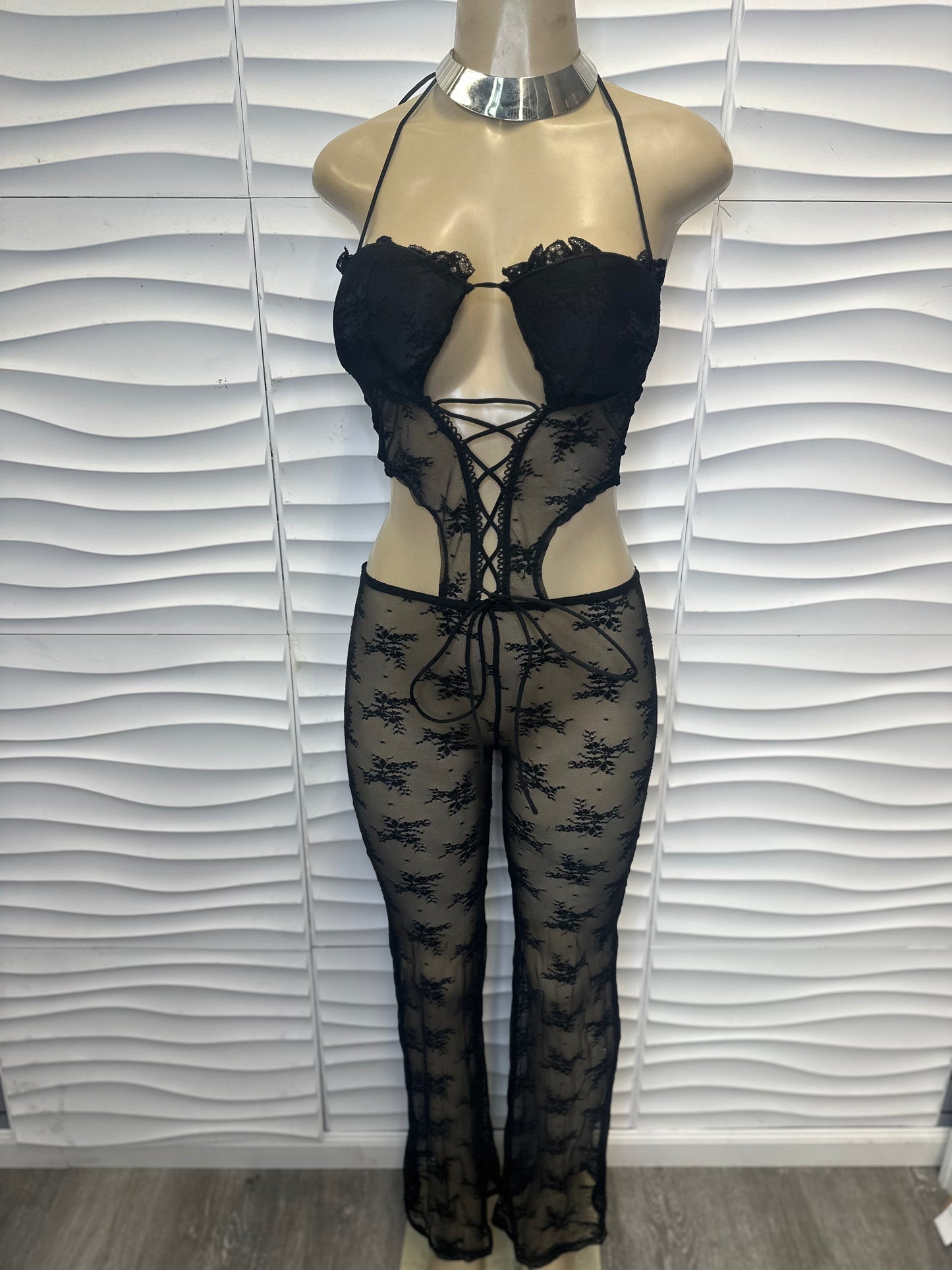 Midnight Ties Lace Jumpsuit