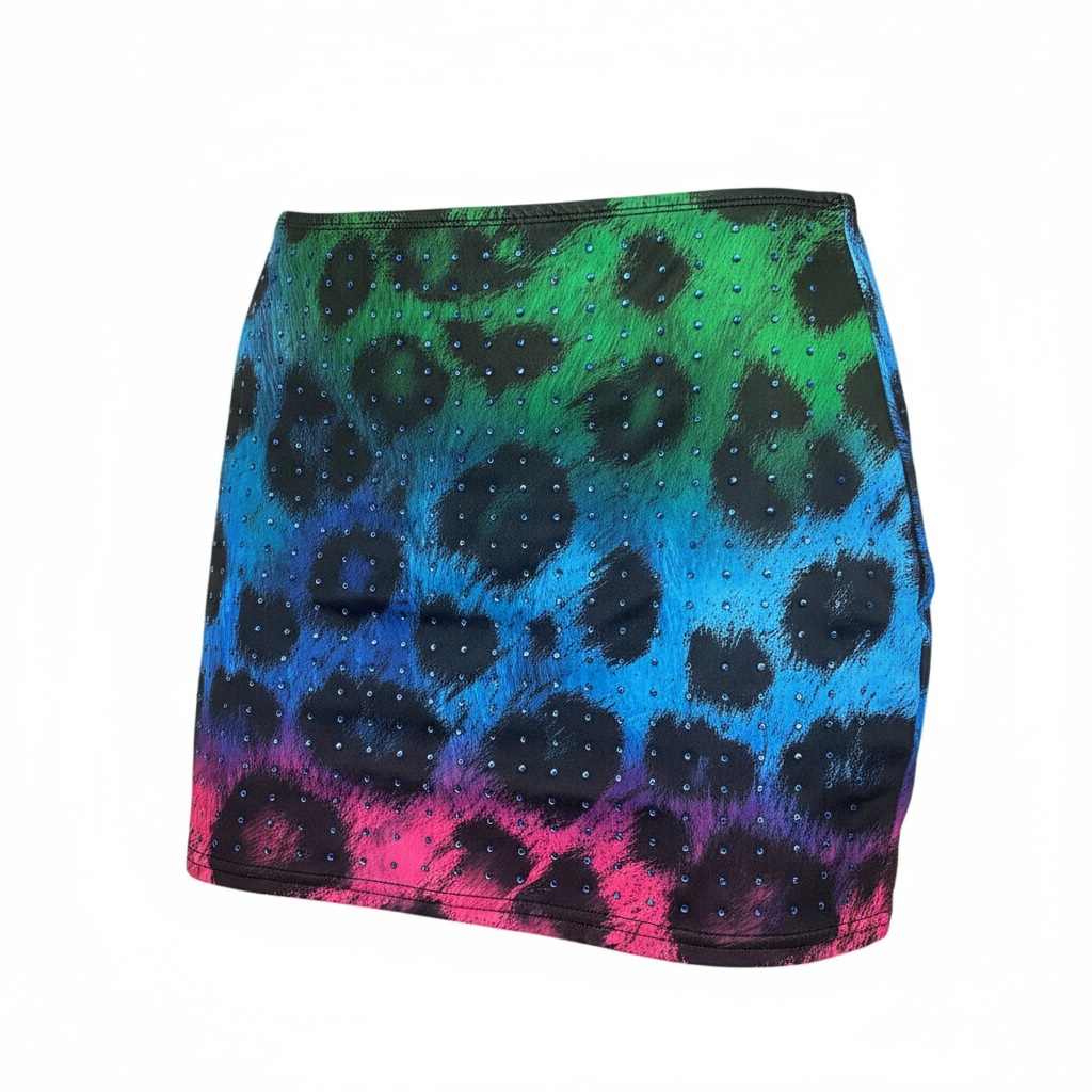 Rainbow Leopard Mini Skirt