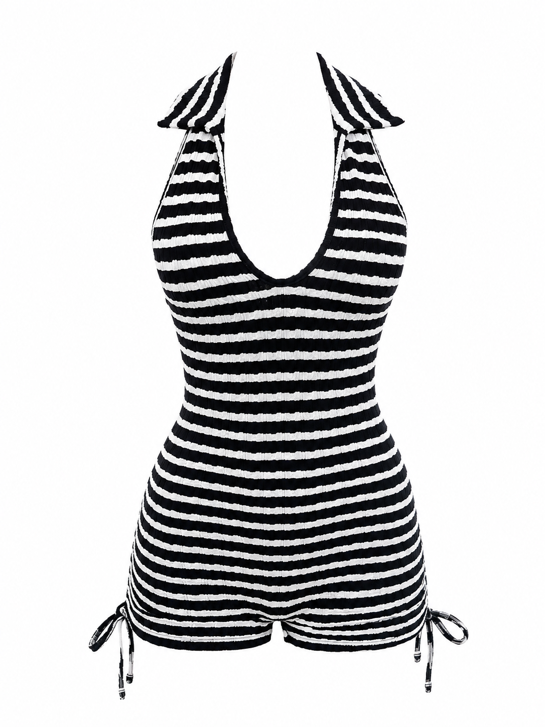 Coastal Chic Striped Halter Romper