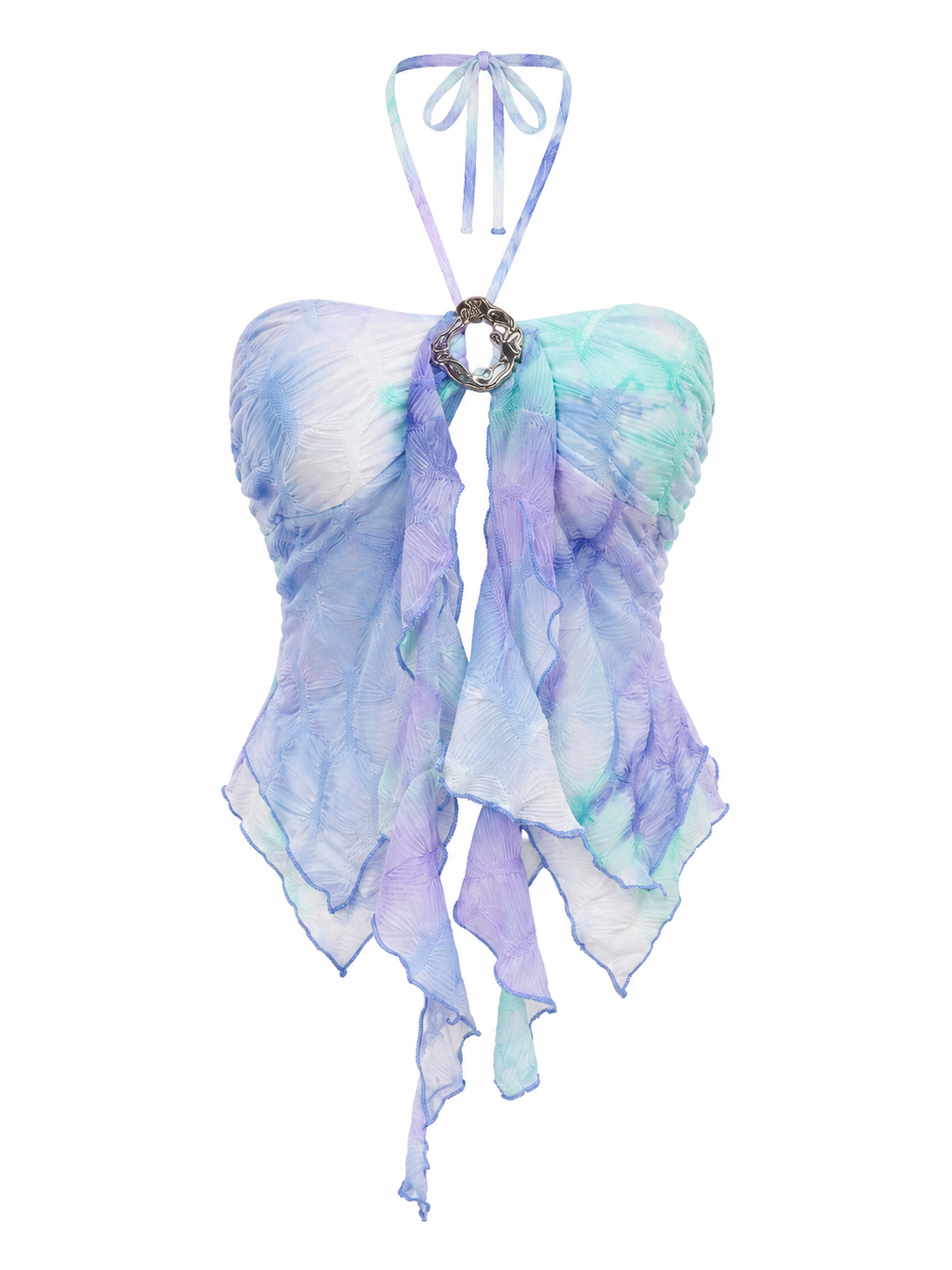 Pastel Dreams Ruffle Halter Top