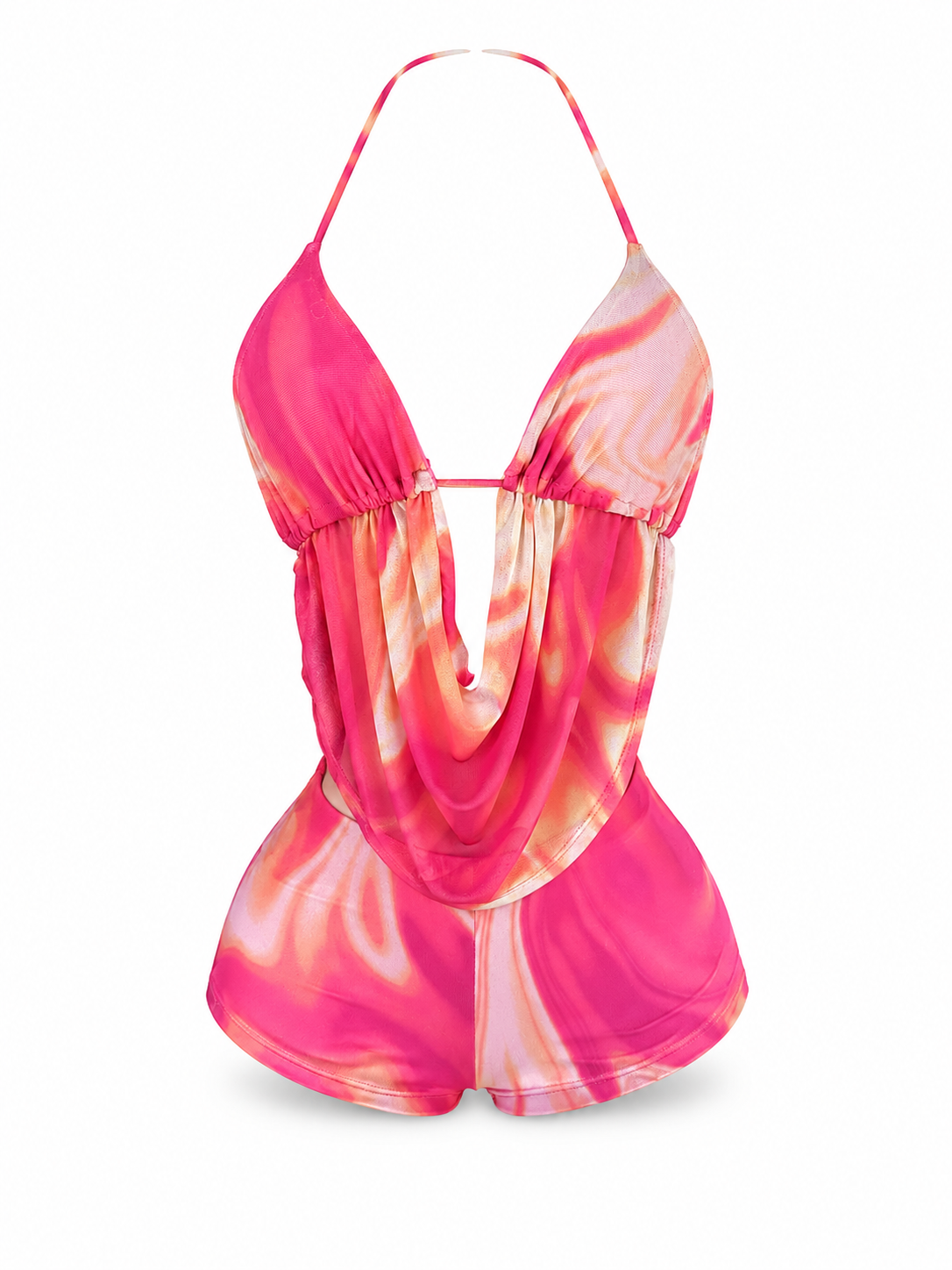 Pink Paradise Draped Romper
