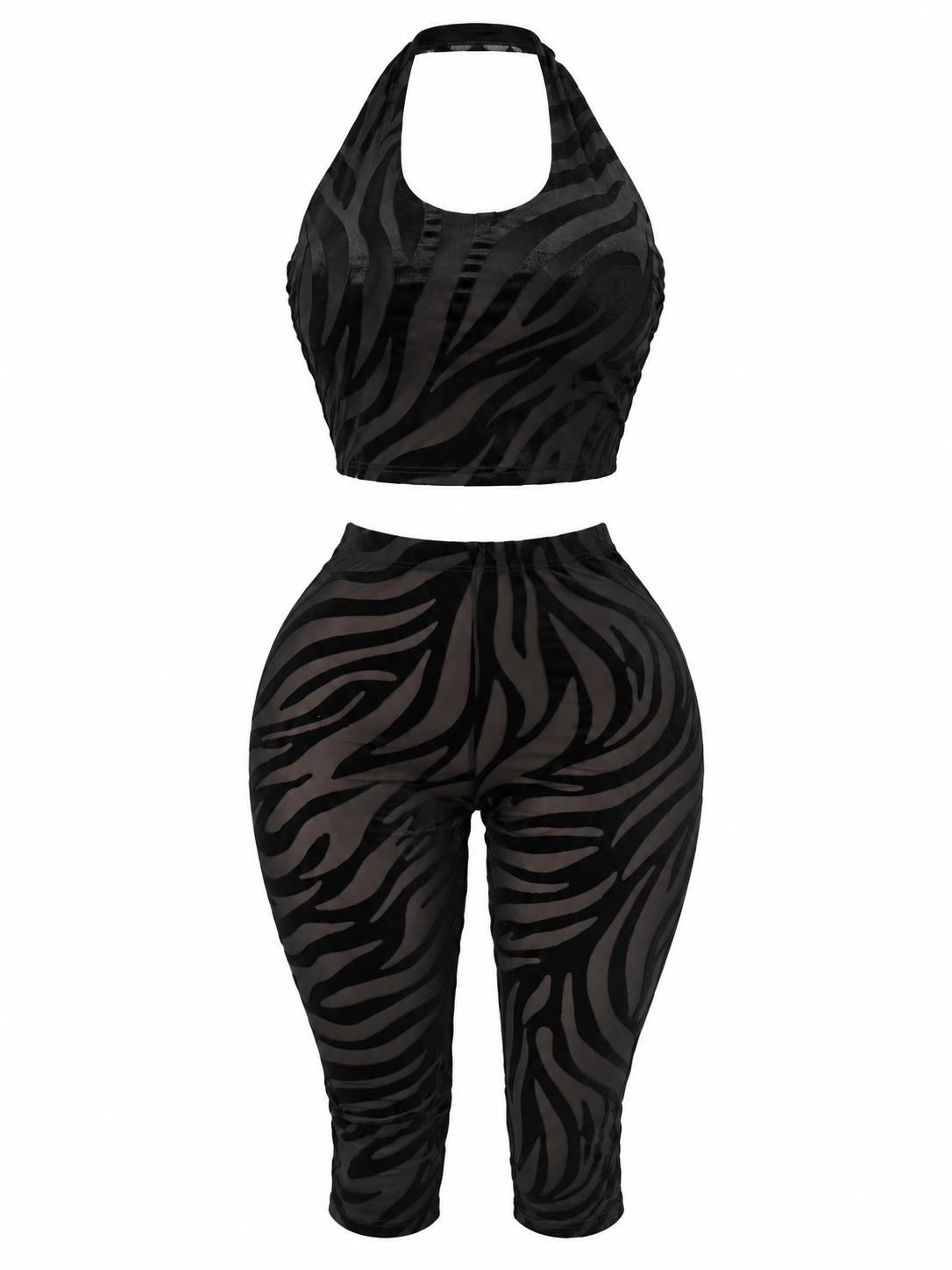 After Dark Zebra Capri Set