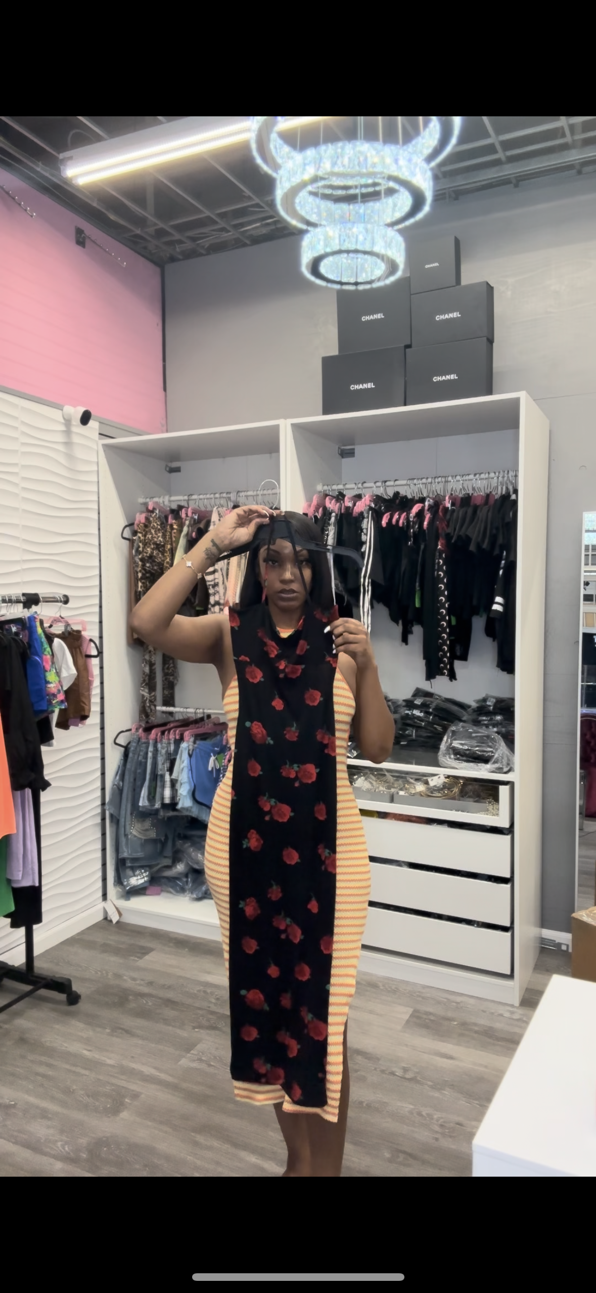 Black Polka Dot Slip & Black Rose Slip Dress