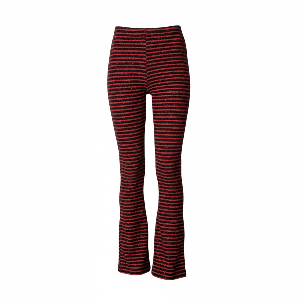 Textured Striped Pants