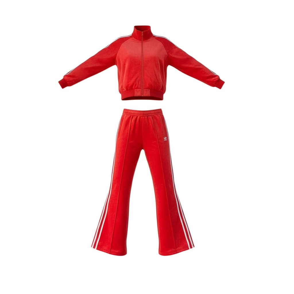Red Retro Tracksuit Set