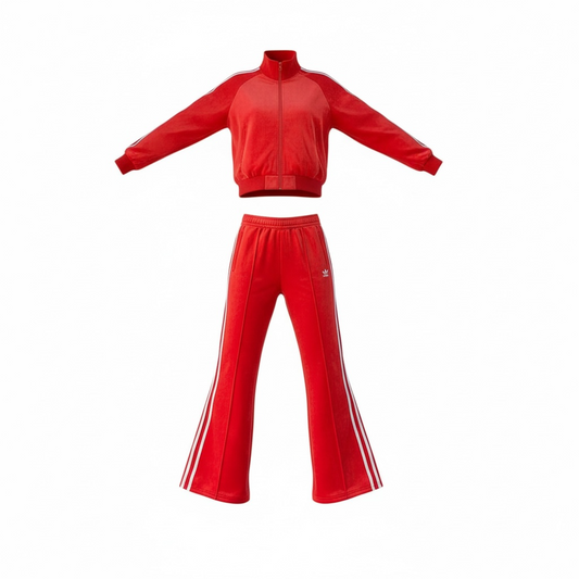 Red Retro Tracksuit Set