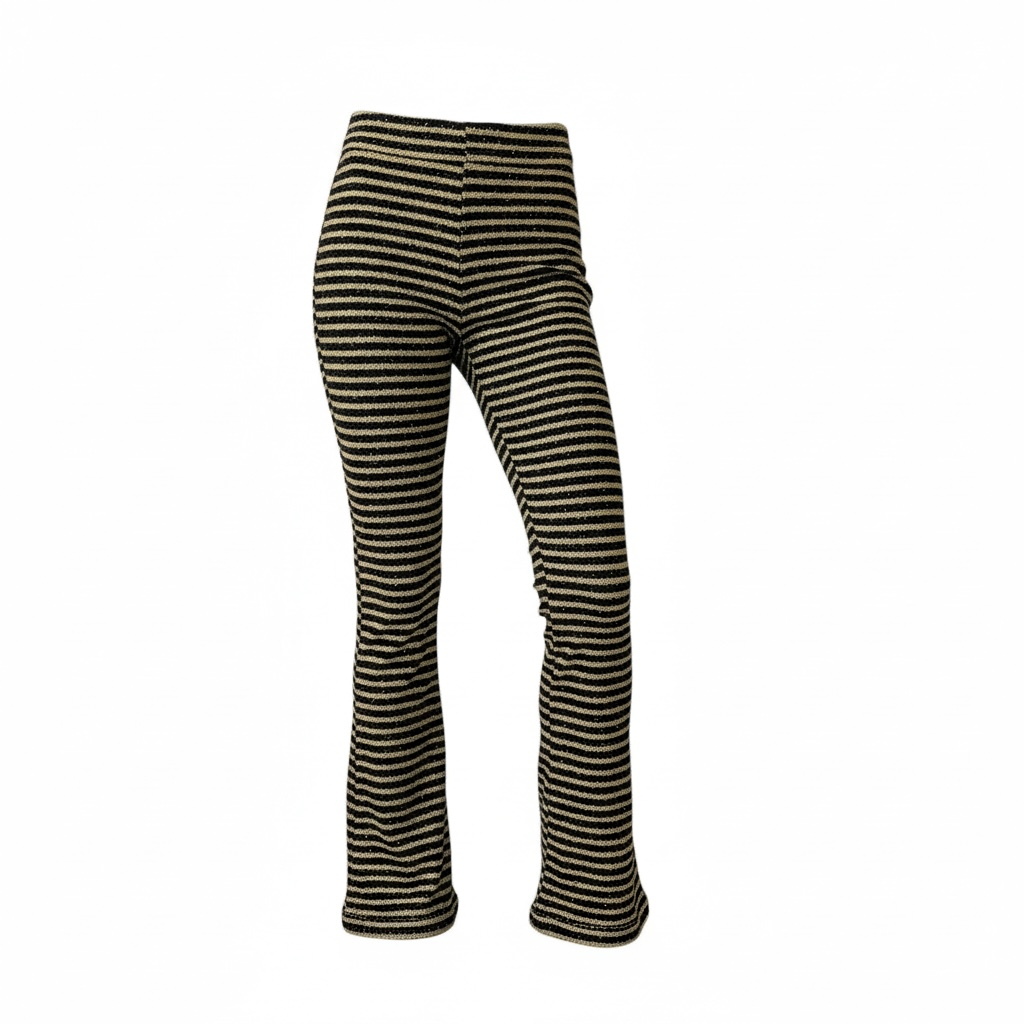 Textured Striped Pants