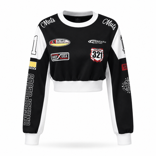 Fast Lane Cropped Racing Sweatshirt