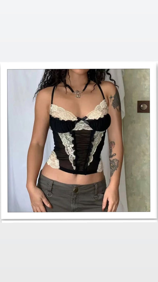 Midnight Lace Corset Top