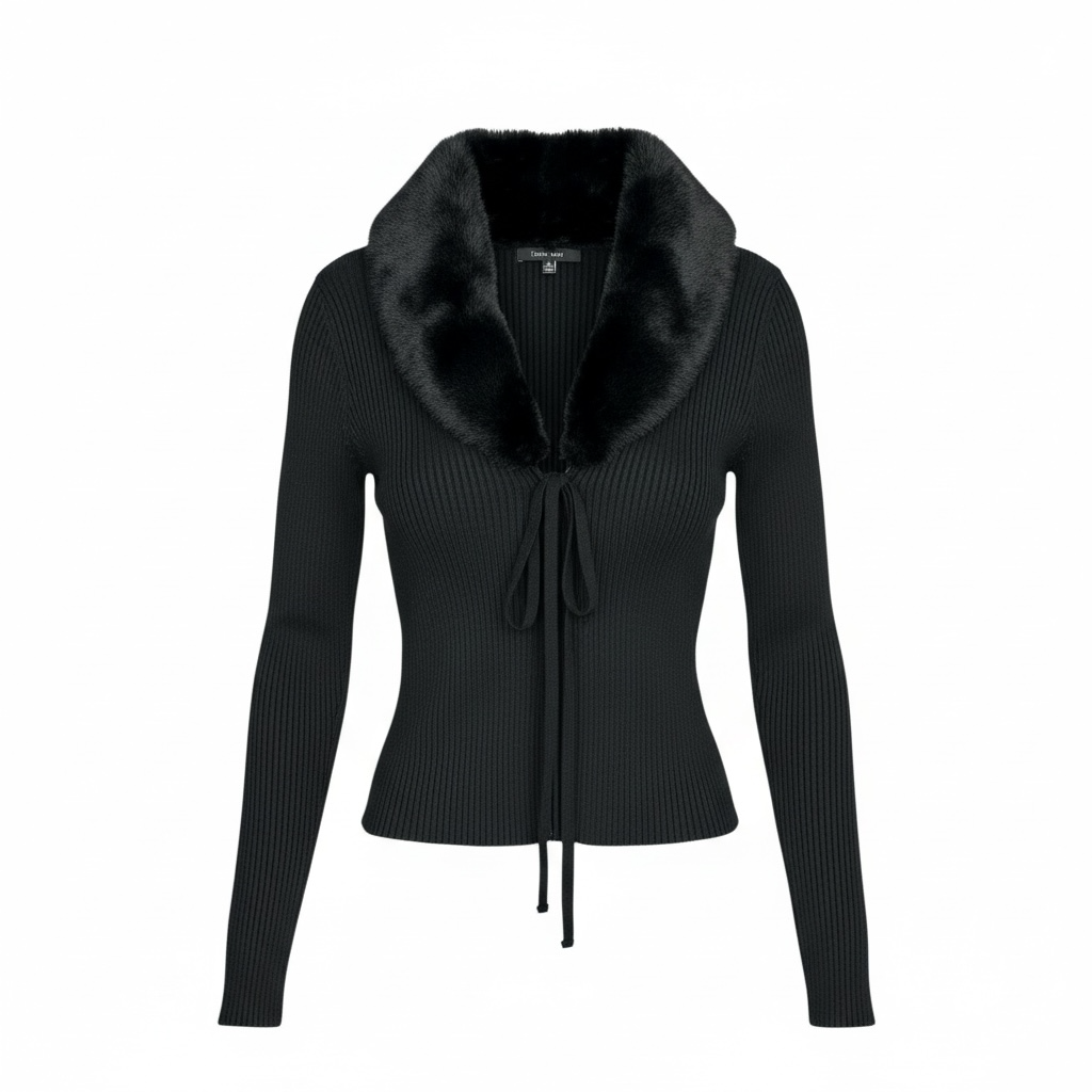 Midnight Plush Tie-Front Top