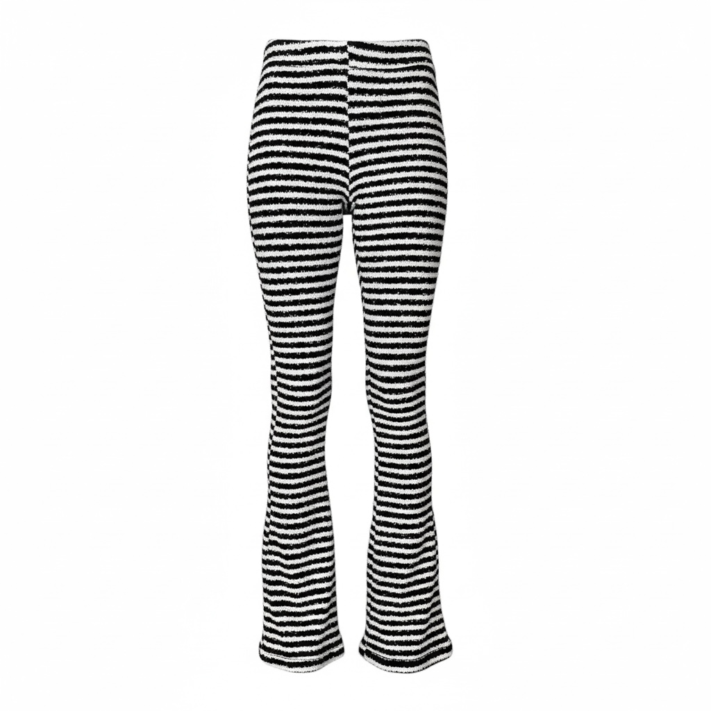 Textured Striped Pants