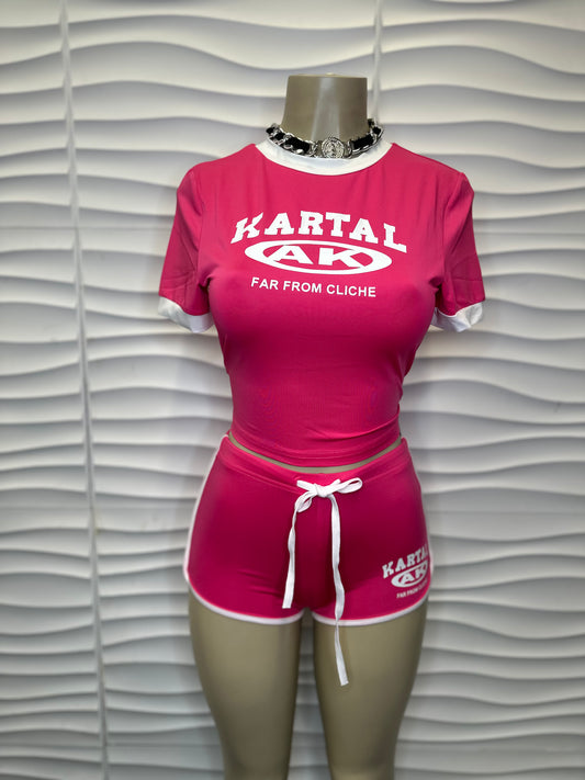 Far From Cliché” Pink Two-Piece Set
