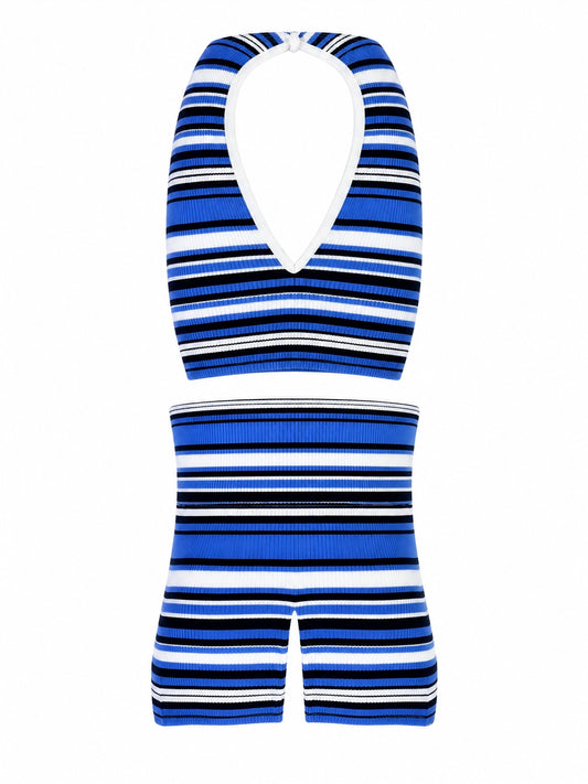 Coastal Stripe Ribbed Short Set