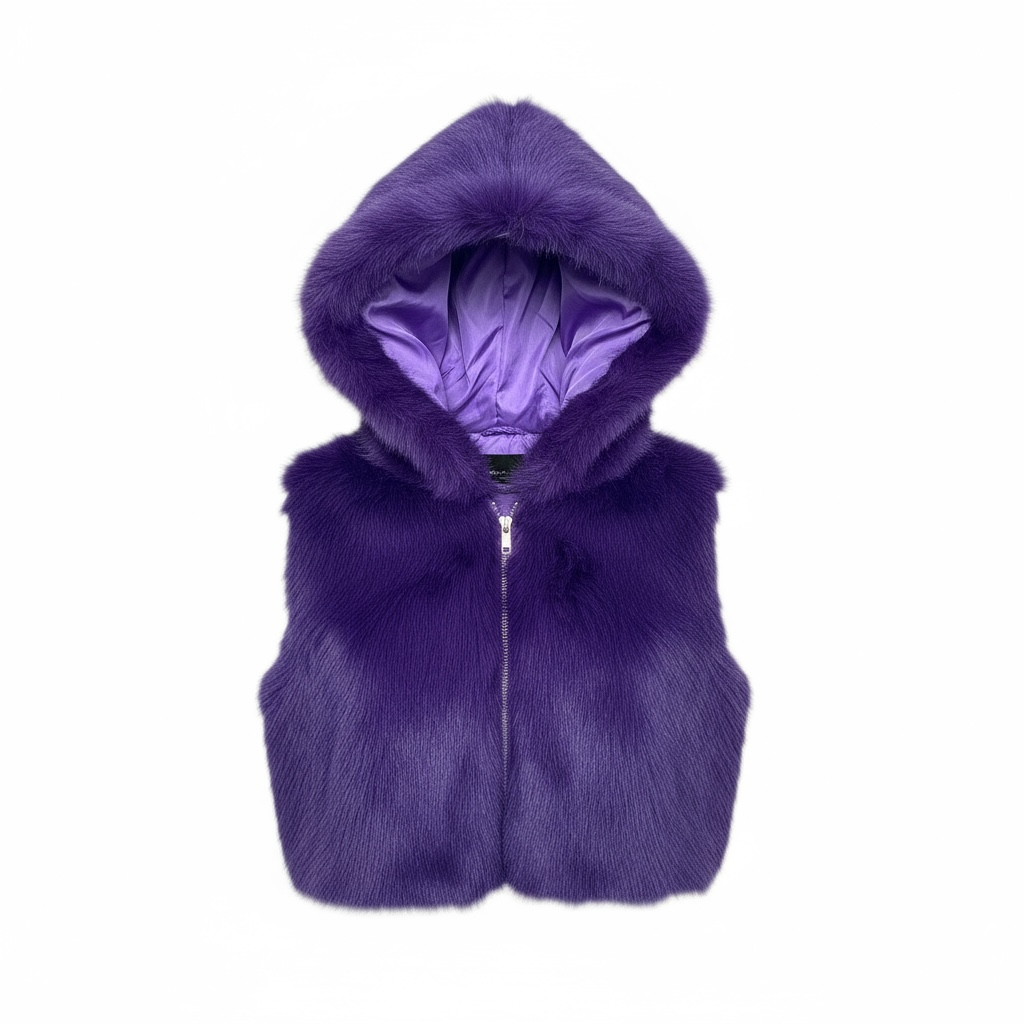 Royal Plush Hooded Fur Vest