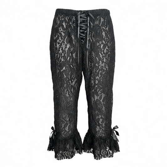 Midnight Lace Corset Ruffle Pants