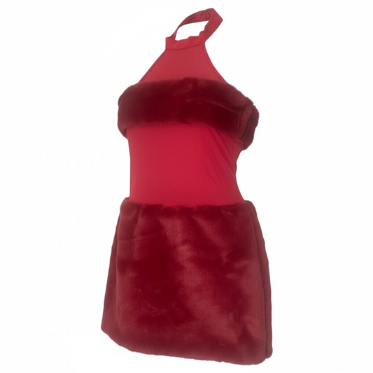 Holiday Heartbreaker Fur Mini Dress