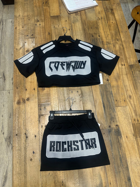Rockstar Crew Two-Piece Skirt Set