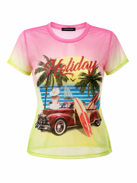 Holiday Sheer Mesh Top