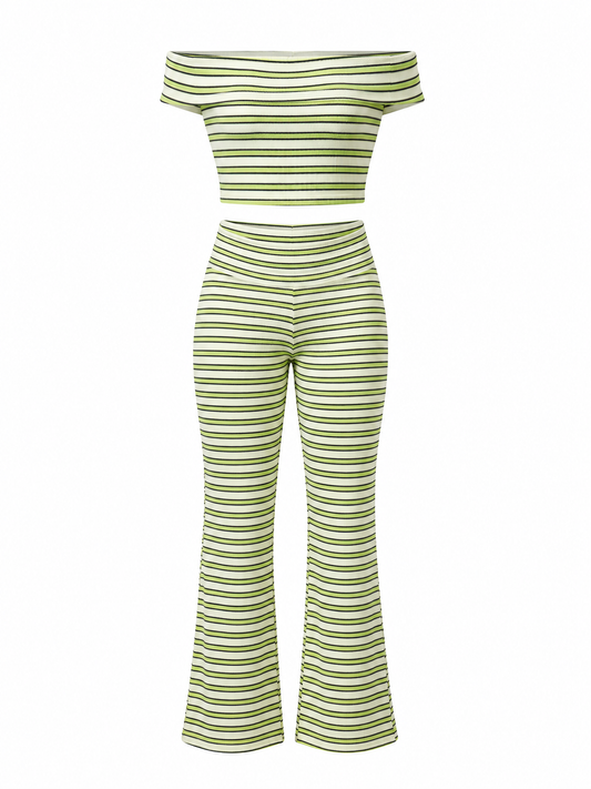 Lime Stripe Two-Piece Set