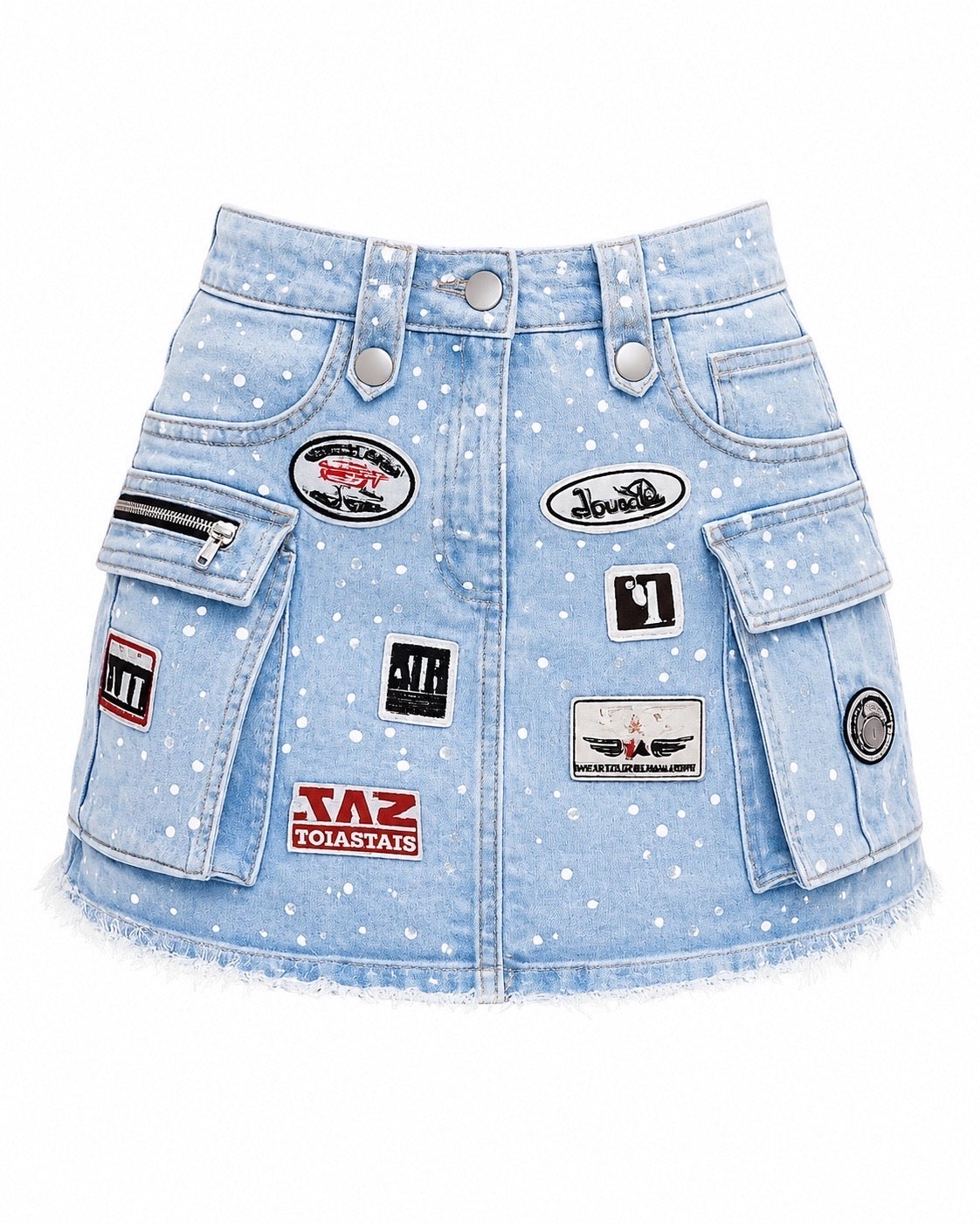 Street Splash Cargo Denim Mini Skirt