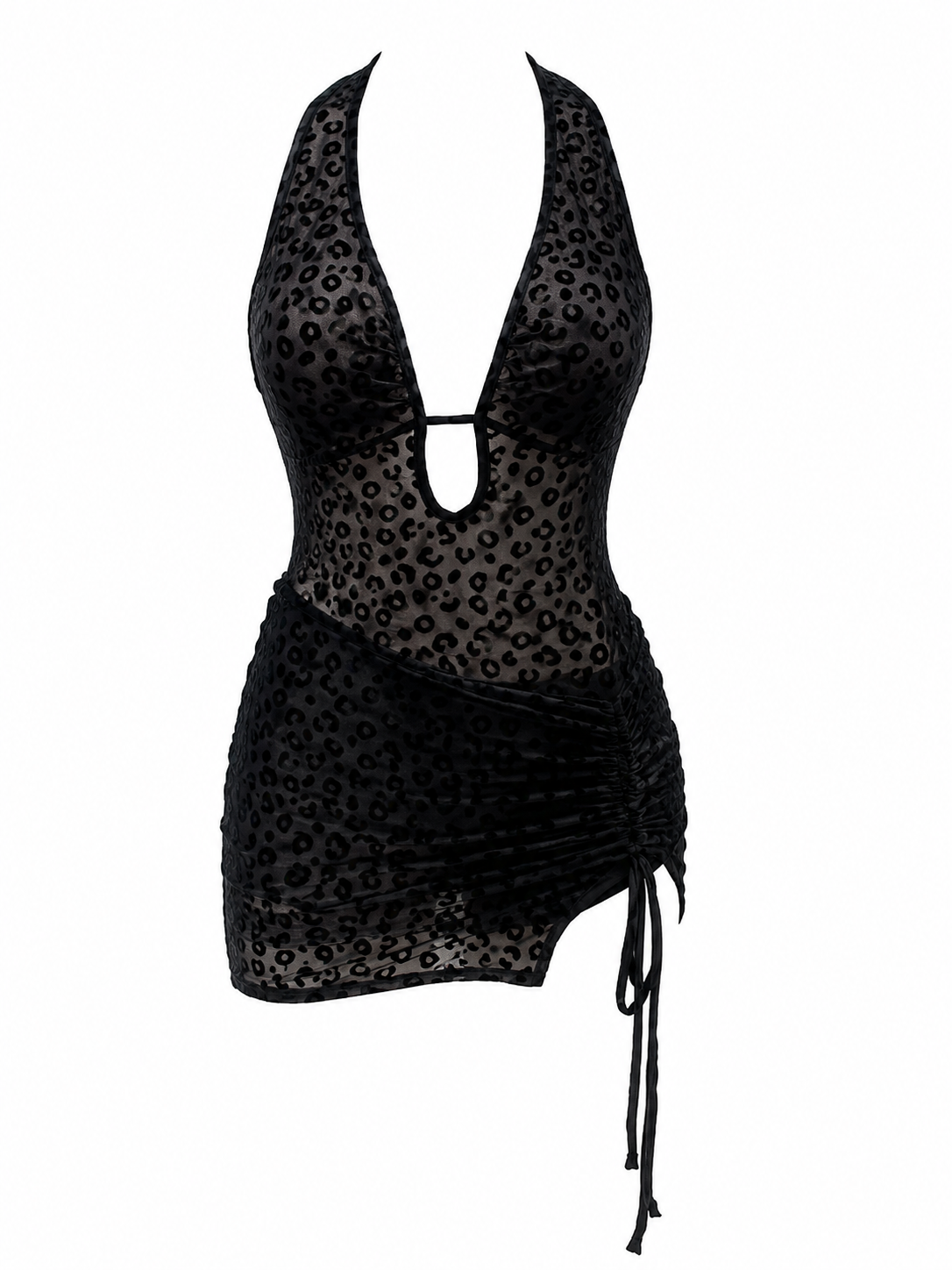 Midnight Muse Mesh Mini Dress – Back Detail