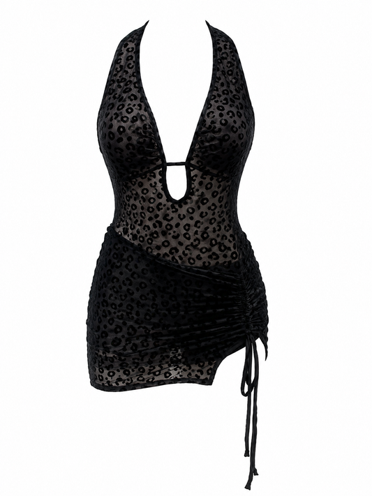 Midnight Muse Mesh Mini Dress – Back Detail