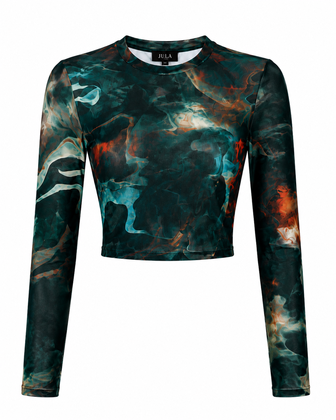 Emerald Smoke Mesh Crop Top