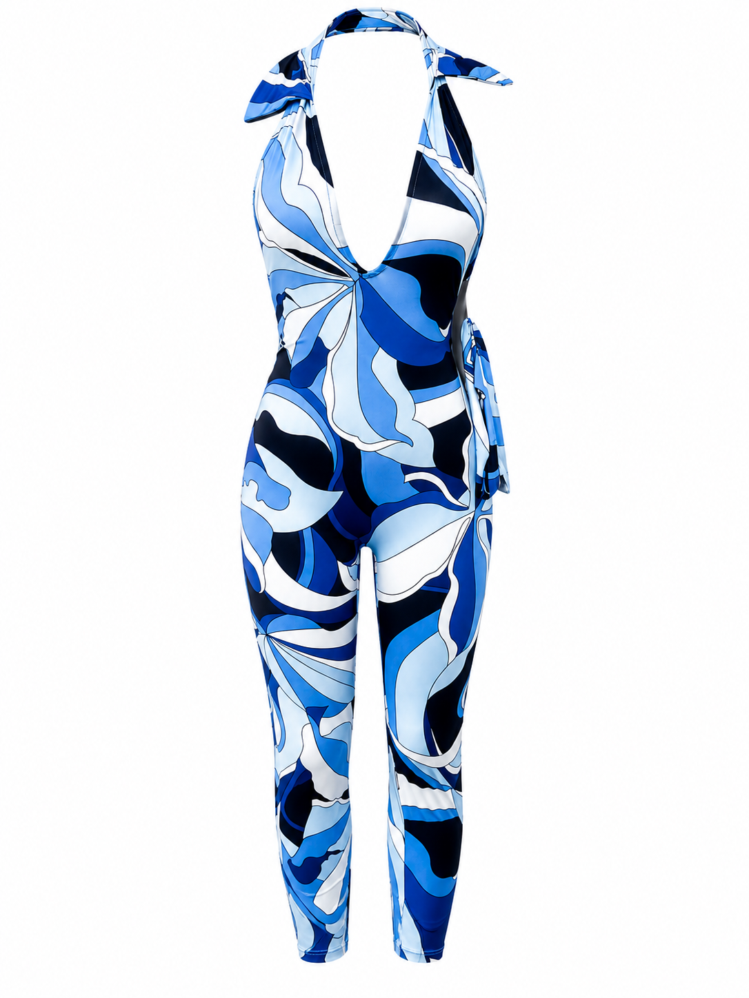 Blue Wave Halter Jumpsuit