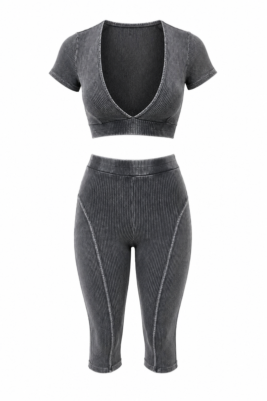 After Hours Ribbed Capri Set