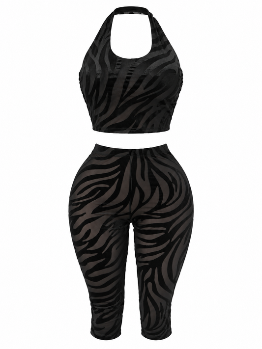 After Dark Zebra Capri Set