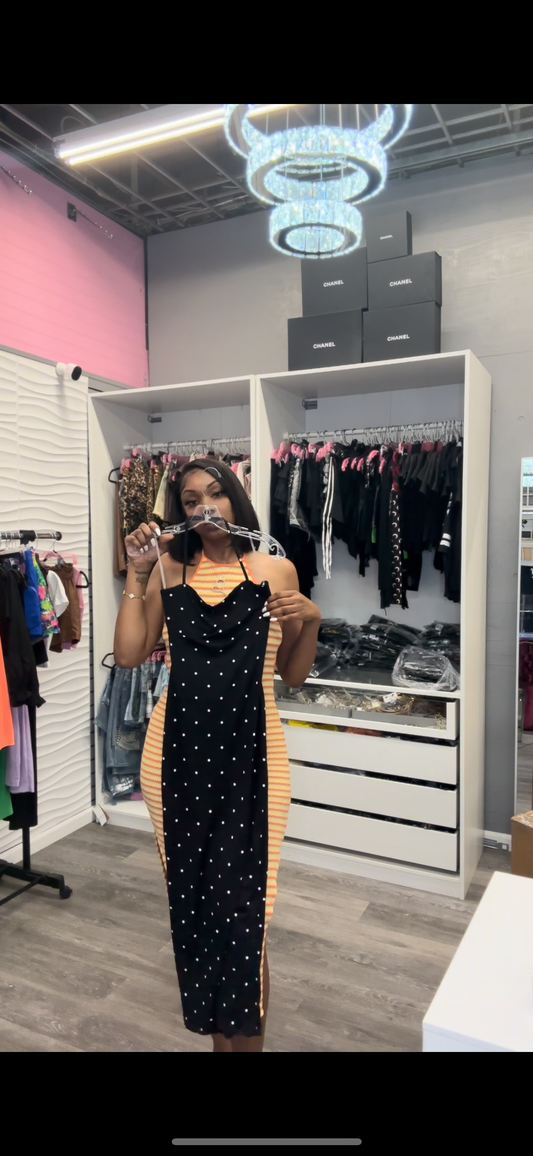 Black Polka Dot Slip & Black Rose Slip Dress